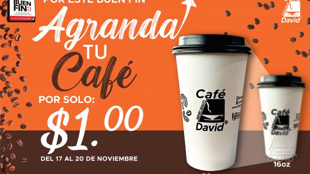 Agrandar café por 1 peso